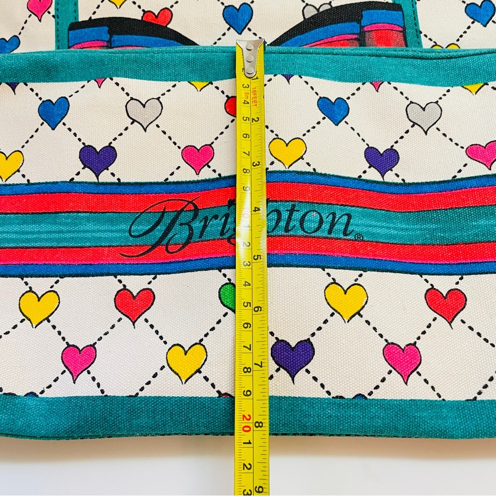 Brighton Love & Joy Canvas Tote Bag Christmas Elf Hearts Shoulder Handbag - Picture 10 of 13